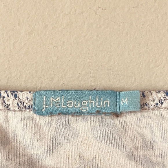 J. McLaughlin Women's Size M Dress Catalina Cloth Stretch Yellow Blue Damask - Picture 6 of 9